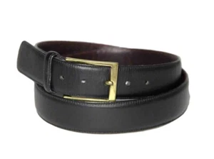 Trafalgar schwarz Leder eleganter Gürtel Messingschnalle Herren Größe 32 PASST 30 - Bild 1 von 2