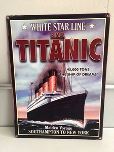 Titanic - Vintage / Retro Metall Wandbehang Schild Größe 400 x 300 mm - Bild 1 von 2