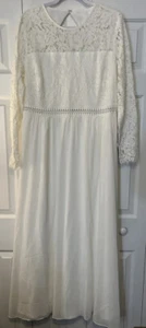 Truth&Fable Women'sFormal Evening/WeddingGown Off White LaceSize 3XL Long Sleeve - Picture 1 of 16