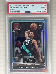 2022-23 PANINI ONE&ONE BLUE #126 SHAEDON SHARPE /40 PSA 9 - Picture 1 of 2