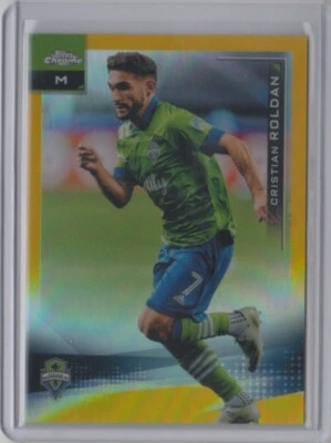 2021 Topps Chrome MLS Variation Gold Refractor #18 Cristian Roldan 05/50 Flat SH - Image 1 of 2