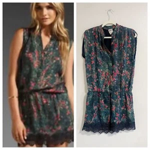 Haute Hippie 100% Silk Green Floral Dress Size Small - Picture 1 of 8