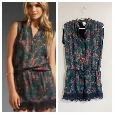 Haute Hippie 100% Silk Green Floral Dress Size Small - Image 1 of 4