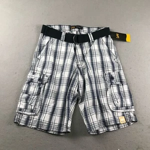 Lee Shorts Mens 30 Gray Plaid Cotton Belted Flat Front Cargo NWT - Picture 1 of 11