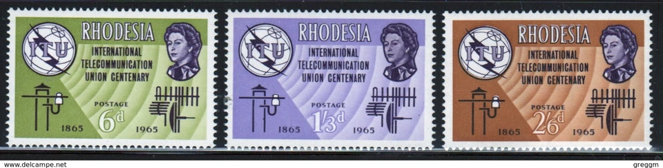 Rodesia 1974 Juego completo de sellos para celebrar el Centenario de I.T.U. Foto 1 de 1