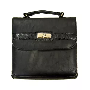Jaclyn Smith Pequeño Shabby Negro 7" Mujer Bolso sin asas Cartera Bolso de cuero sintético - Imagen 1 de 8