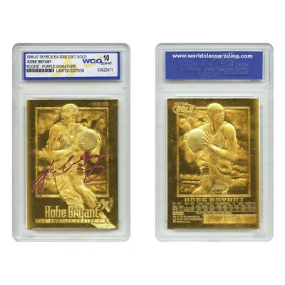 1996-97 KOBE BRYANT EX-2000 Credentials 23K GOLD ROOKIE RC (Purple) GEM MINT 10 - Image 1 of 3