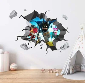 Lego Batman 3D efecto explosión calcomanía de pared decoración del hogar arte mural LG04 - Imagen 1 de 4