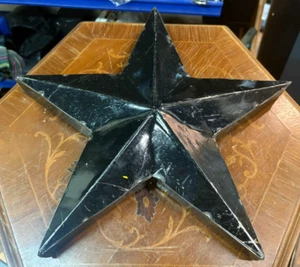 Rare Large Handmade Metal Industrial Rustic Shabby Black Hanging Star SU402 - Picture 1 of 19