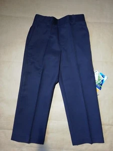 Girls Navy School Trousers Regular Leg Elasticated Waist Age 3-4Y 2 Pockets - Picture 1 of 7