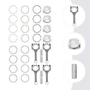 4 Set Connecting Rod & Piston Kit For Hyundai Kia Accent Rio 1.6L DOHC 2012-2016 - Foto 1 di 13