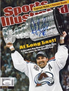 RAY BOURQUE AUTOGRAPHED COLORADO AVALANCHE SPORTS ILLUSTRATED WITH THE CUP JSA - Picture 1 of 1