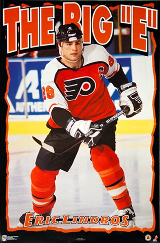 Eric Lindros THE BIG E Philadelphia Flyers 1995 NHL Hockey 22x34 Action POSTER Cover