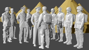 Seconda guerra mondiale Eisenhower Inspects the 101st - D-Day - Set di 10 figure - Foto 1 di 8