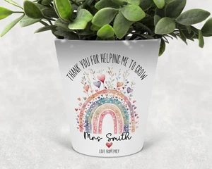 Personalised Thank you for helping me to grow Rainbow Plant Pot, Teacher Gift - Picture 1 of 1