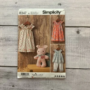 Simplicity 8347 Sewing Pattern Toddler Dress Romper Stuffed Rabbit Sz 1-4 UNCUT - Picture 1 of 3