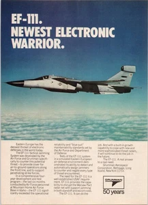 Grumman EF-111 Electronic Warrior 1981 Vintage Print Ad Air Force - Picture 1 of 1