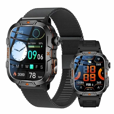 🔥 Smart Watch Men Women (Call Receive/Dial) Rugged Fitness Tracker Waterproof - Image 1 of 4