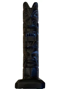 "Tótem Boma Canada 7 1/4"" resina negra cuatro cabezas" - Imagen 1 de 2