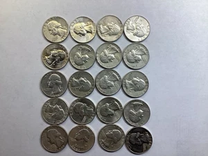 Washington Quarters 1959 & 1961 Uncirculated 20 Silver Quarters1/2 Roll 08182469 - Picture 1 of 4