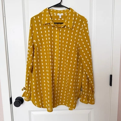 Garnet Hill Womens Boho Chic Tunic Top Size Medium Ruffle Sleeve Textured Artsy - Image 1 of 4