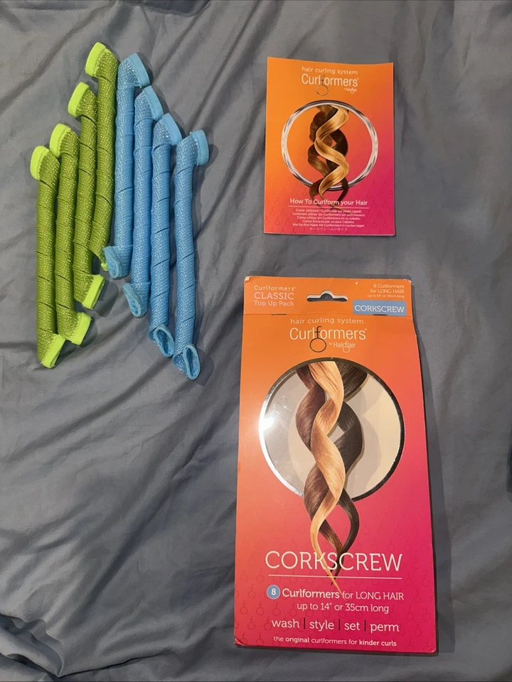 Curlformers CORKSCREW8 Pack For Long Hair Up To 14" PRO PACK NO HEAT CURLERS NEW - Image 1 of 2