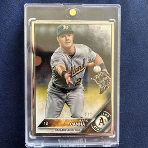 2016 Topps Mark Canha Metal Framed 1/1 A’s Royals Brewers - Picture 1 of 2