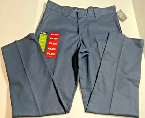 Dickies Flex Navy Blue Poly Cotton Mens Work Pants Slim Fit 33 x 32 NWT - Picture 1 of 3