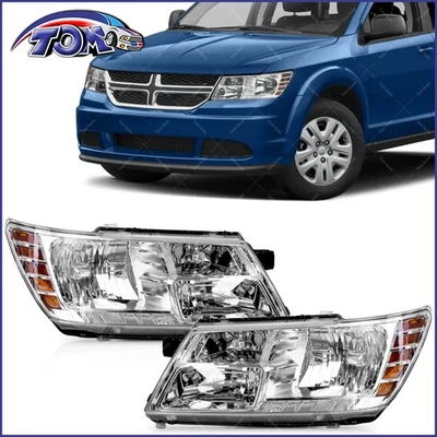 Pair Headlights Headlamps Assenbly Without bulb For 2009-2020 Dodge Journey Foto 1 de 4