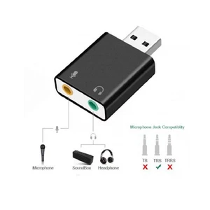 Carte Son Externe D Stéréo Audio Écouteur Adaptateur Carte Son Externe Mm Aud - Photo 1/25