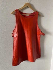 Chaleco de Cuero Sillis by Bonnie Cashin Años 60 De Colección Talla M (US S) De Japón Rojo - Imagen 1 de 3