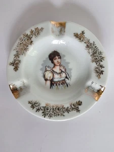 Vintage Limoges France Ashtray Porcelain 4" Victorian Woman Beaufrand - Bild 1 von 3