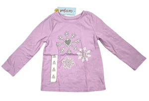Toddler Girls' Glitter Snowflake Long Sleeve Graphic T-Shirt - Cat & Jack, 2T - Picture 1 of 3
