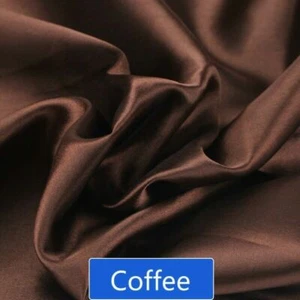 Satin Faux Silk Fabric Shiny Wedding Bridal Dress Cloth Crafts Curtain Silky Sew - Picture 1 of 28