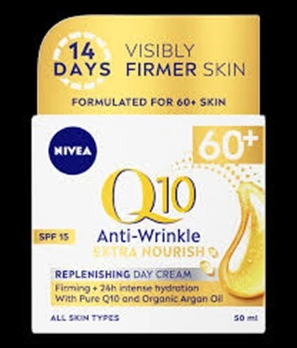 Nivea Q10 60+ DAY CREAM Anti Wrinkle Extra Nourish DEEP RESTORING SPF 15 50ml - image 1 of 1
