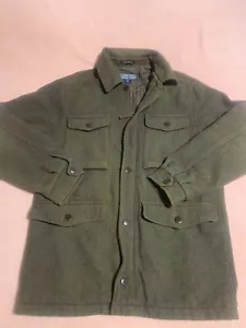 Wool Overcoat - Structure/ Olive/ Mens Small - Picture 1 of 4