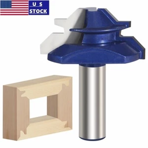 1/2 inch Shank 45 Degree Lock Miter Router Bit Carbide Wood Milling Cutter Tenon - Picture 1 of 10