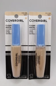 2 Pack Covergirl Clean Matte Concealer In Shade 115-120 light 11ml New - Picture 1 of 2