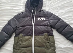 NEW Michael Kors Big Boys Coat Black Dark Green Color Block, Size 10/12 - Picture 1 of 8
