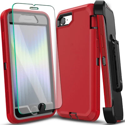 For iPhone SE 8 7 Plus 6S Case Phone Cover Heavy Duty Shockproof +Tempered Glass - Image 1 of 4