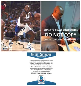 Mitch Richmond signed Sacramento Kings basketball 8x10 photo proof Beckett COA. - Picture 1 of 4
