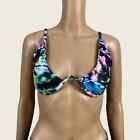 Zaful Tie Dye Print Sexy Plunge Underwire Bikini Swim Suit Top Large  Us 8 Uk 12