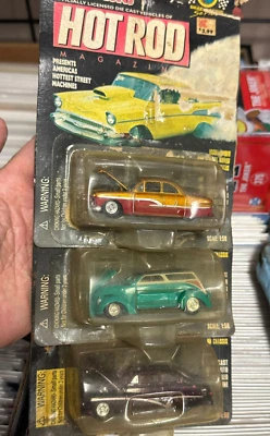 Vintage Hot Rod Magazine Diecast Car Lot x 3 (PKG WR) - Image 1 of 2