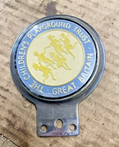 Original Classic Car Badge,The Children's Playground Trust,heavy Brass Chromed - Picture 1 of 5
