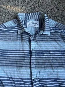 Life Is Good Flannel Button Down Shirt XL Stripes Long Sleeve - Picture 1 of 6