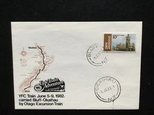 NEW ZEALAND 1982 Epic Train Journey cover, Bluff to Okaihau (R236) - Imagen 1 de 1