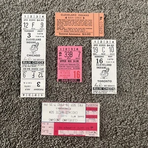 Cleveland Indians Baseball 1970s 1992 Ticket Stubs Rain Check Municipal Stadium - Picture 1 of 7