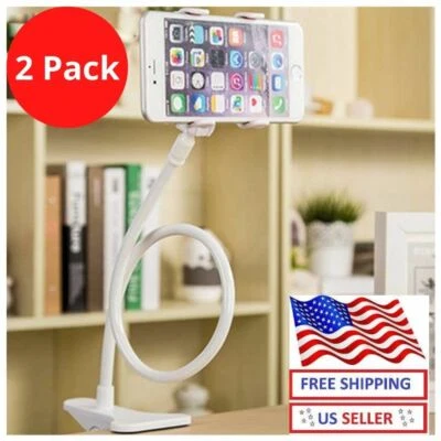 2 soportes flexibles de 360 clips para teléfono celular móvil cama perezosa soporte de escritorio soporte de montaje Foto 1 de 4
