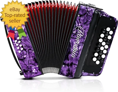 Аккордеон - 22 клавиши 8 бас, легкий фортепианный аккордеон для начинающих, яркий D - Изображение 1 из 4