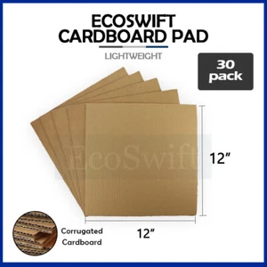 30 12 x 12 Corrugated EcoSwift Cardboard Pads Inserts Sheet 23 ECT 1/8" Thick - Foto 1 di 6